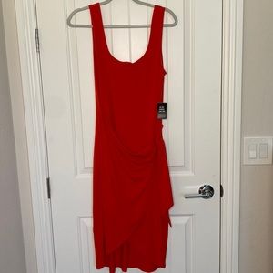 Express red wrap dress